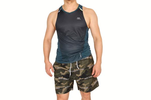 Elastic Waist polyester Camo Print Board Shorts Mens Short Swim Trunks