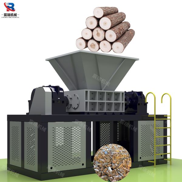 Double Shaft Shredder for Wood Pallet Waste Wood Timber Logs Recycling