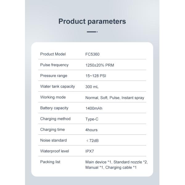 Tipo sin cuerda portátil carga de Flosser del agua de Nicefeel de la higiene oral de C