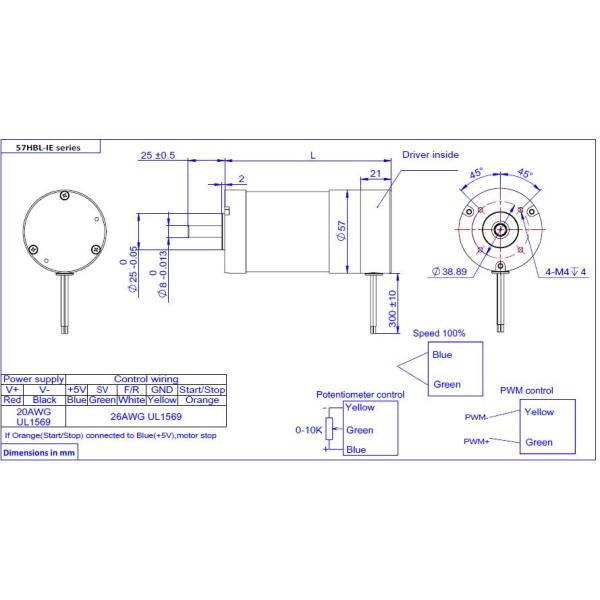 Бесбрюшевый постоянный ток с интегрированным контроллером, 12v 24v 36v 48v BLDC двигатель с встроенным драйвером PWM и VSP регулировкой скорости