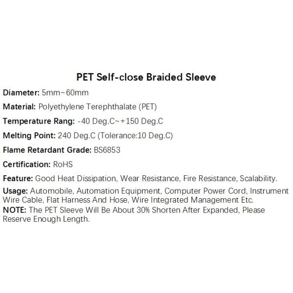 Colored Self Closing Braided Cable Sleeve PET Self-Closed Insulated Wire Cable Wrap Tube