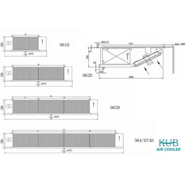 DFJ052D  Compressor Room air Cooler and Heater Refrigeration Heat Exchange Equipment with High Quality Aluminum Coating