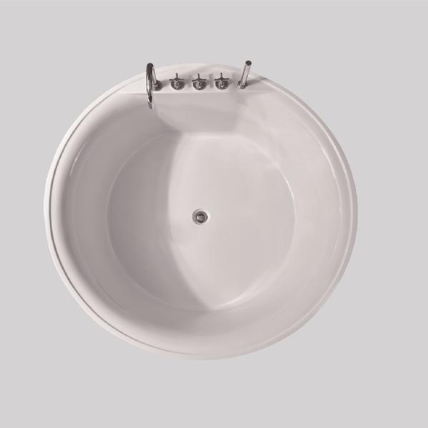 Round Acrylic Freestanding Bath Tub White freestanding soaking bathtub