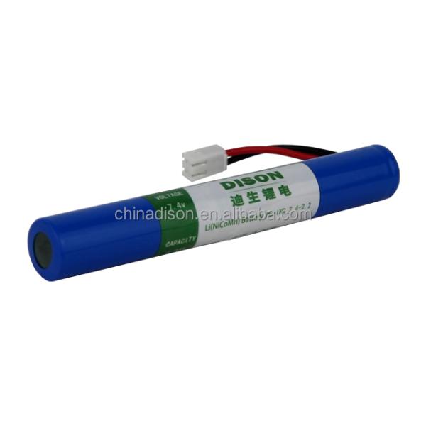 7.4V 2.6Ah NMC Lithium Ion Li NiCoMh Battery Pack for Flashlights INR18650 Battery with self-protection PTC