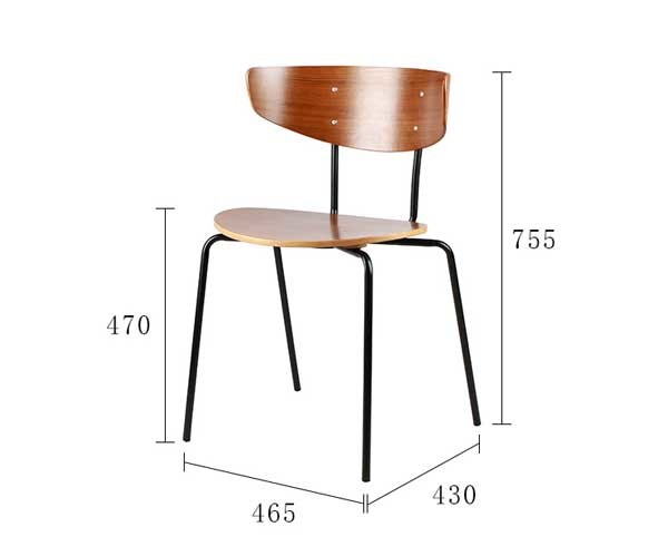 Современный европейский минималистский нордический обедая утюг 75.5CM ног металла стула