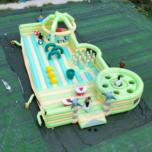 Colorful Inflatable Fun City Kids Amusement Park Custom Obstacle Course Playground Commercial Inflatable Games