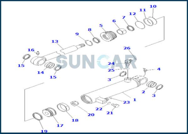 707-98-25340 7079825340 Scarifier Cylinder Service Kit For Graders KOMATSU