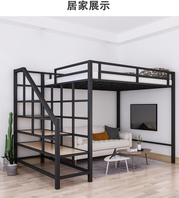 Strong Bunk Bed Frame Modern Double Bunk Beds with Desk and Storage Drawers