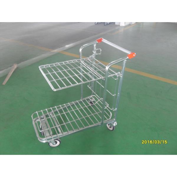Retail Store supermarket Warehouse Cargo Trolley with 5 inch swivel flat TPE casters