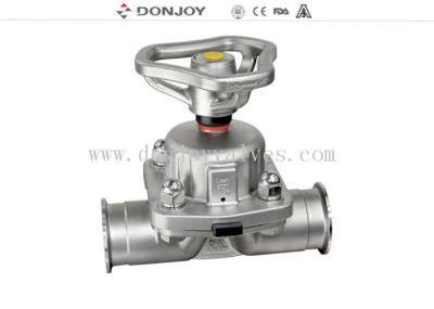 Stainless Steel Manual Sanitary  Diaphragm Valve With FDA Membrane One Year Warranty