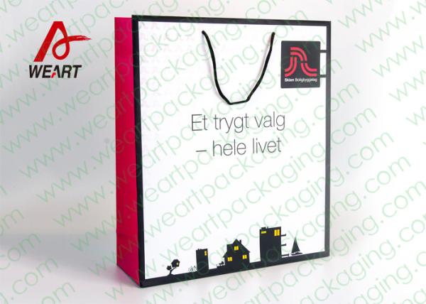 Boutique Application Small Art Paper Bags Funny Patten FCC / SGS Standard