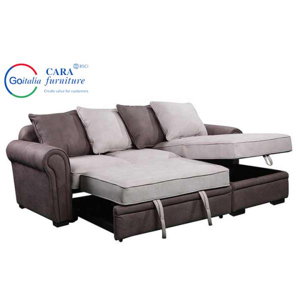 Luxury Beauty Living Room Furniture Double Color Combination Upholstery Leather Bed Sofa Bed With Storage