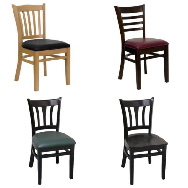 Silla de comedor específica Silla de cuero de madera sólida para el hogar o el restaurante