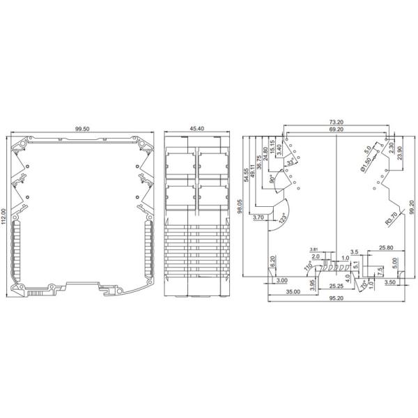 Снабжение жилищем PLC PA66 UL94V-0 для PCB с терминальными блоками