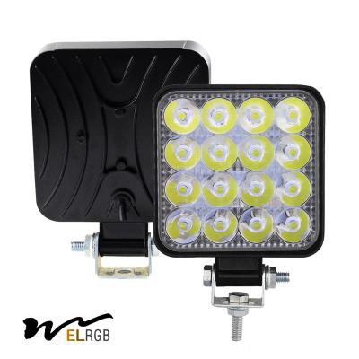 48W Quadrado Veículo LED luzes de trabalho Brilhante 16 Leds Car Led luz de trabalho