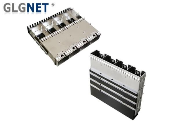 4 Ports One Piece Metal SFP28 Cage Assembly Copper Alloy Material