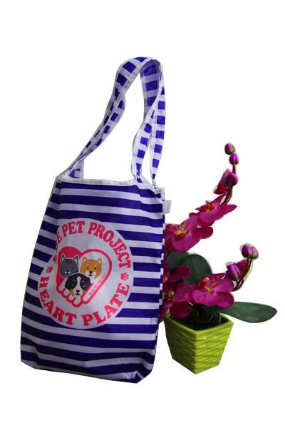 Foldable Nylon Storage Bags Color Fashion Strips Handy Grocery Shopping Bag