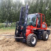 À quatre roues motrices petit chariot élévateur à fourche sur terrain accidenté multi-fonction Diesel 3500kg