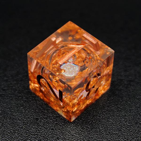 Yellow Flurry Line RPG Resin Dice Set Krusu DND For Gifts And Collections
