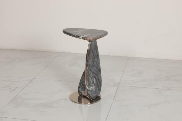 Customized Stainless Steel Marble Coffee End Table With Assembly Required And Modern Minimalism Style