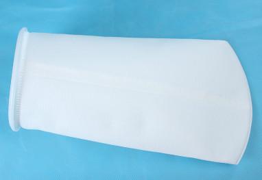 Polyester Industrial Water Filter Bags White Color 50 Micron Pe Ring Hot Melt