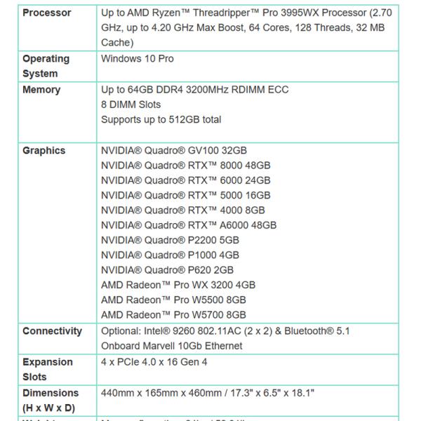 Lenovo ThinkStation P620 Workstation with Xeon Scalable Processors 1TB SSD and DDR4 SDRAM