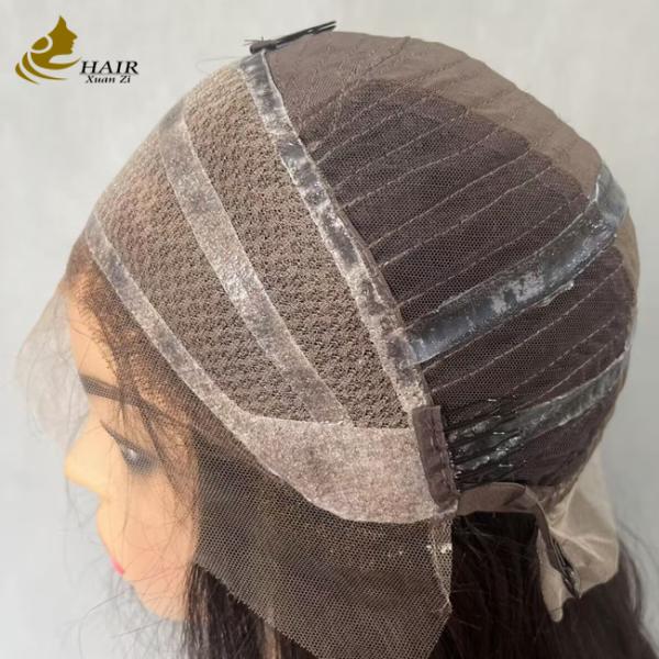 Peluca delantera de encaje liso sin pegamento de cabello humano vietnamita con silicona