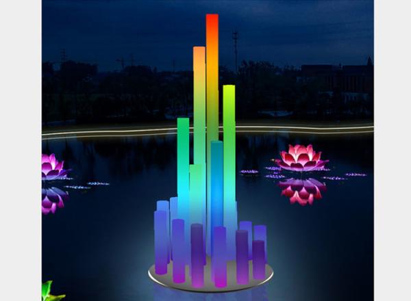 LED luminous column 1.5m / 1.8m / 2m height colorful interactive touch light emitting column park landscape