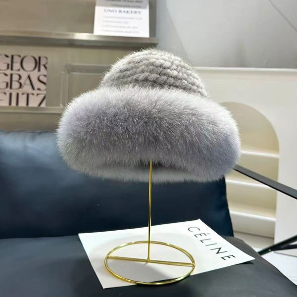 Faux Mink Faux Fox Fur Warm Fisherman Hats