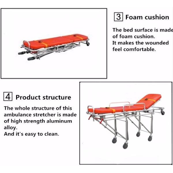 Emergency Equipment Ambulance Trolley Folded Stretcher Strong Medical Transport