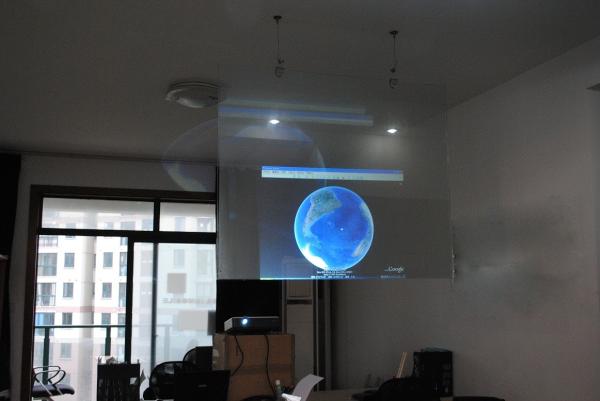 Non Adhesive Transparent Holographic Projection Film , No Glue Glass Projection Film