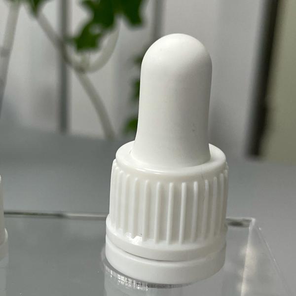 18/415 Glass Dropper With Tamper Evident Ring White Ribbed