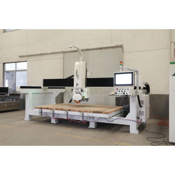 4+3 AXIS CNC STONE CUTTING MACHINE 15KW+7.5KW 3200*2000MM SAVE MONEY ,FREE  AFTER SALES TRAINING ,CUSTOM LOGO ,CHAMFER 45 DEGREE ,SPINDLE ,CAMERA ,TWO SUCTIONS ,SAW BLADE ,TABLE TILT 85 DEGEEE