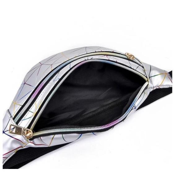 Geometric Laser PVC Stylish Fanny Pack With Customized Embossed Logo