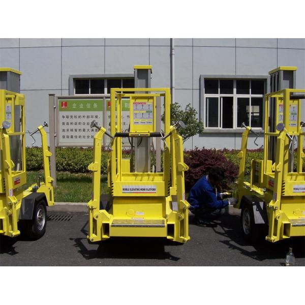 10m Hydraulic Trailer Mounted Lift Aluminium Alloy Dual Mast Mobile Aerial Platform