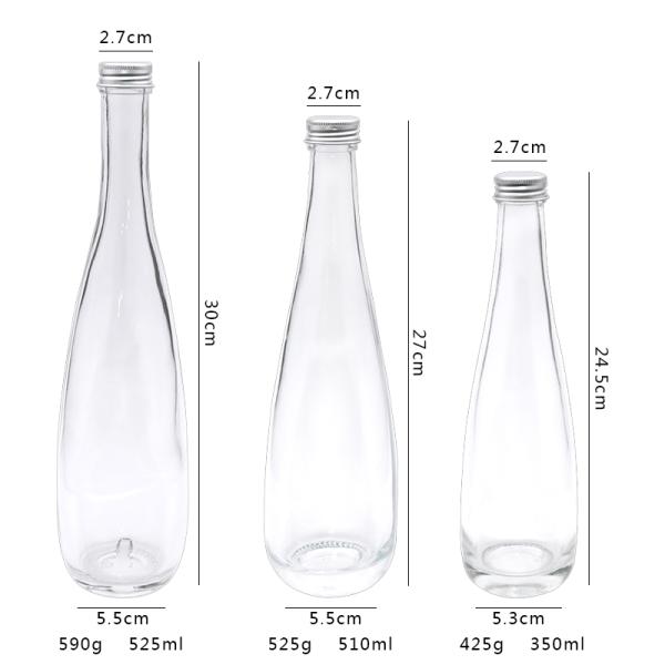 350ml 515ml Empty Glass Wine Bottles Glass Beverage Bottles With Airtight Caps