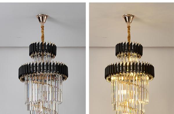 Large Top Long Crystal Led Chandeliers Hotel Hall Living Room staircase chandelier(WH-CY-179)