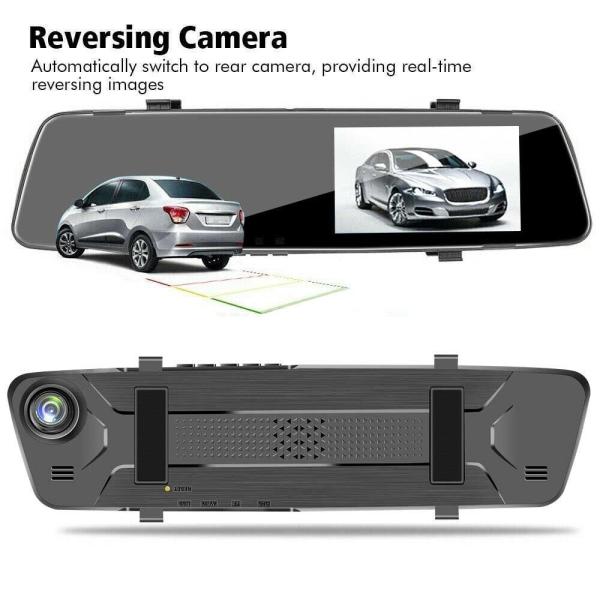 Автомобильный видеорегистратор Blackbox DVR HD 1080P с автомобильным зеркалом, установленный на приборной панели, с двойным объективом