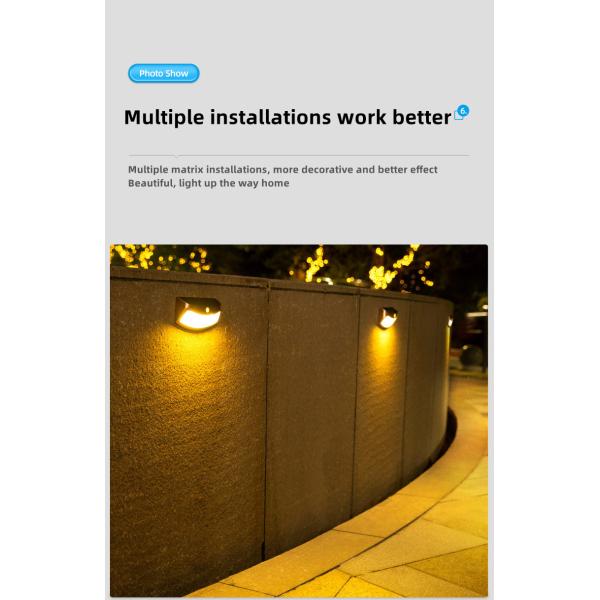 Outdoor Courtyard Waterproof Lighting Led Light Control Solar Wall Light for Garden