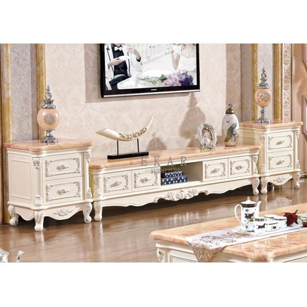 Luxury White Wood TV Table Living Room TV stands