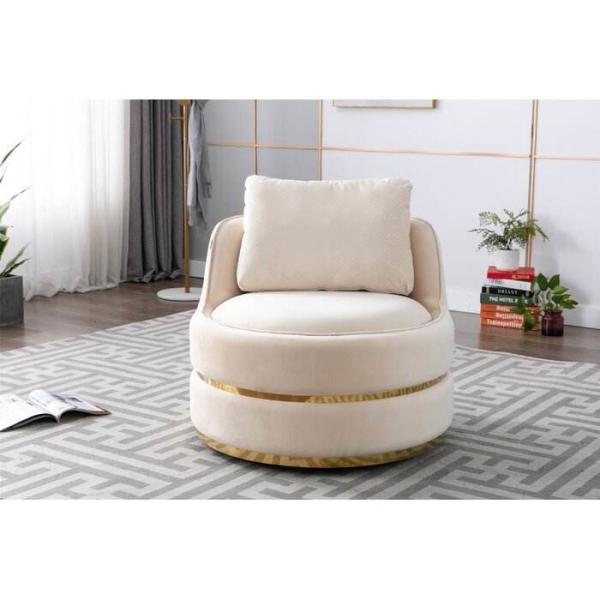 Standard Size Hotel Lobby Furniture Round Rotatable Italian Top Grade Velvet Single Lounge Chair
