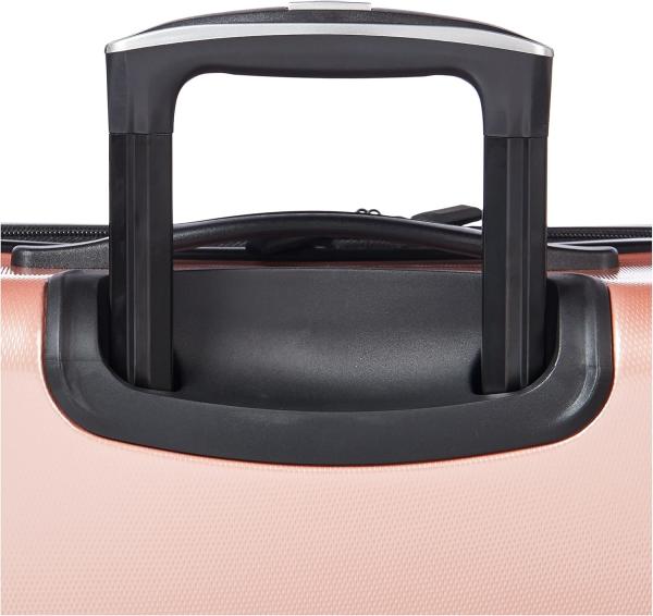 Moonlight Hardside Expandable Luggage with Spinner Wheels, Rose Gold, Checked-Medium 24-Inch