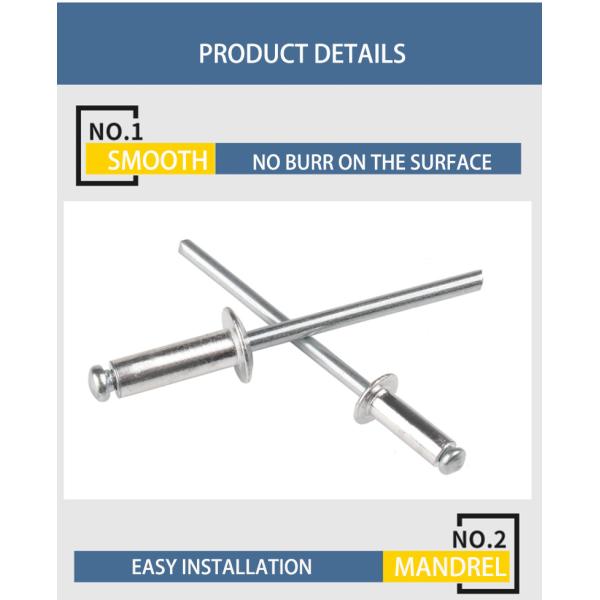 Sliver Car Maintenance Accessories Self Plugging Open End waterproof rivets aluminum