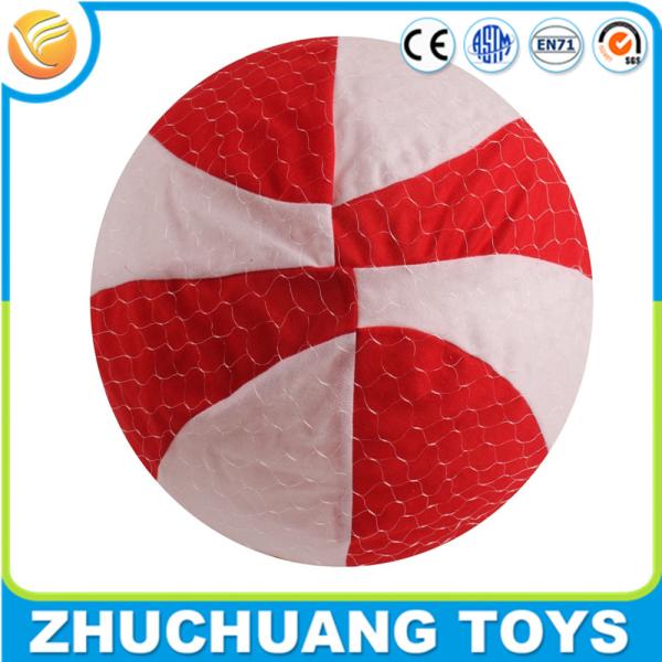 40cm kids inflatable ball plush fabric covered beach basketball toys