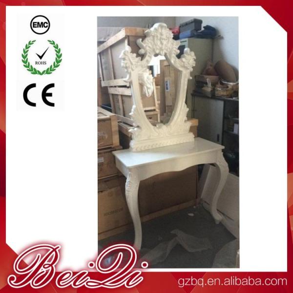 Princess Salon Mirror for Barber Shop Furnture Wood Mirror Table Luxury