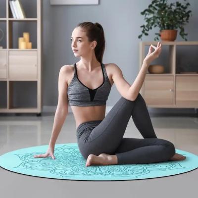 anti slip eco friendly round PU rubber circle round yoga mat