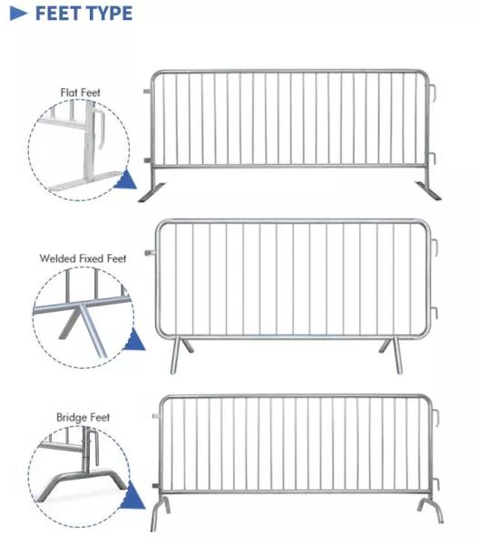 Portable road metal steel galvanized tube Crowd Control Barrier for construction