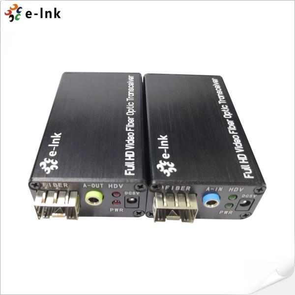 Mini DVI Fiber Optic Extender With External Stereo 20km Range 1600*1200 @60Hz
