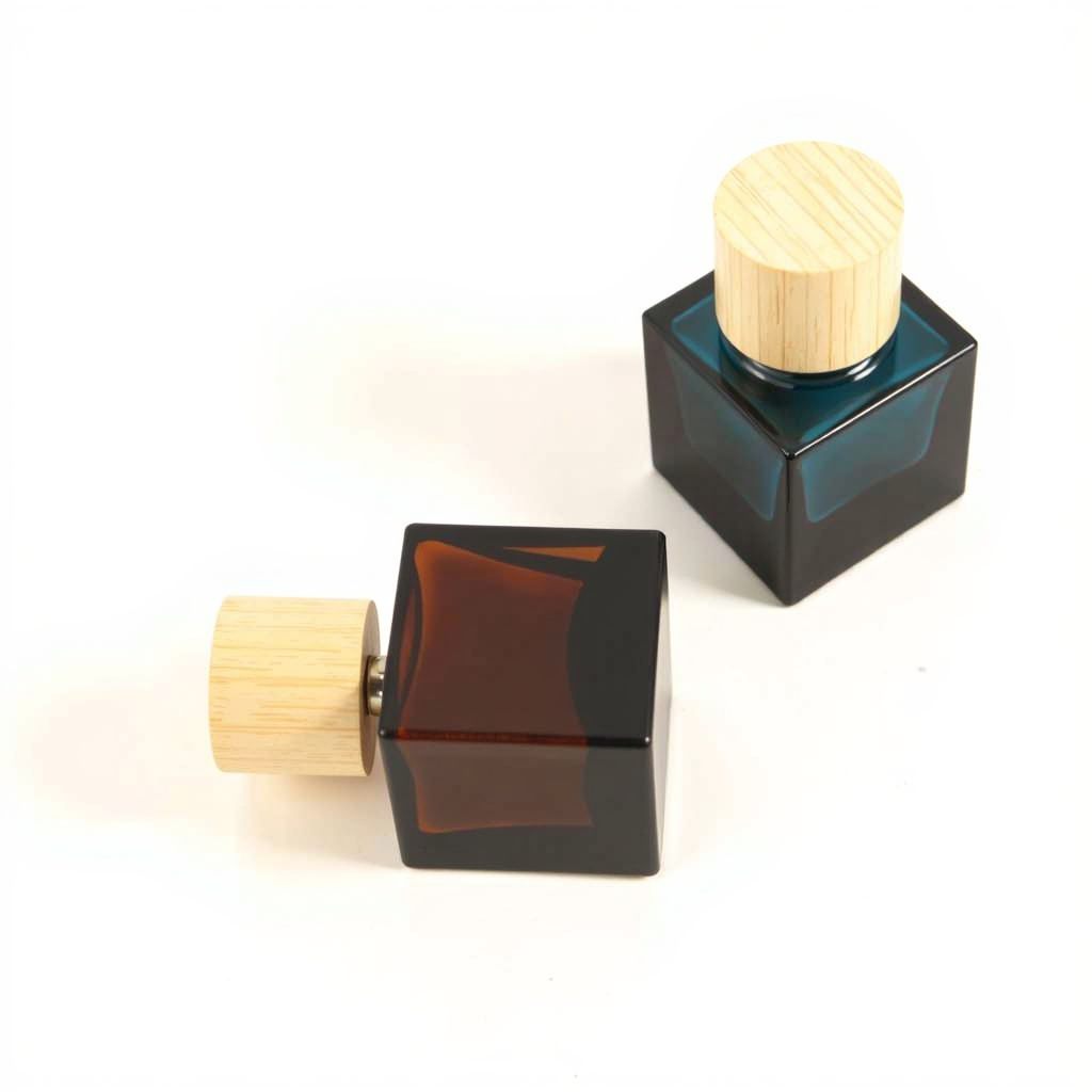 Luxury Square Glass Spray Perfume Bottle 30ml 50ml 100ml Customized Printing