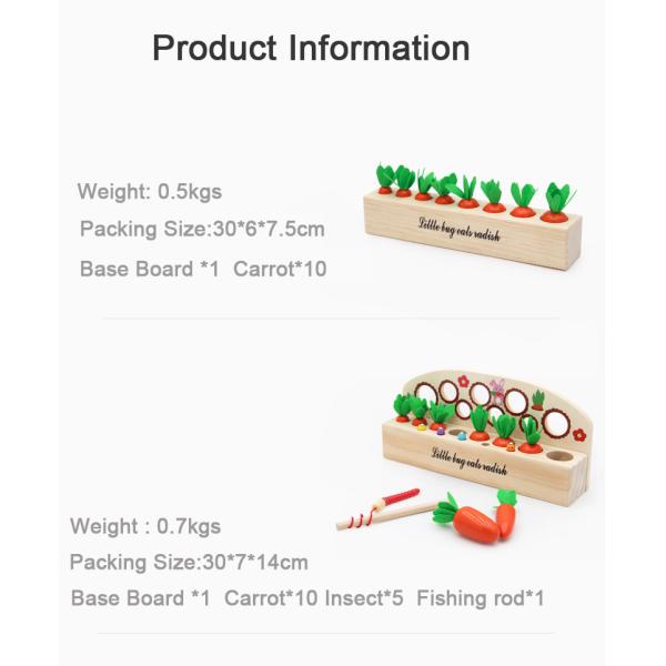 Baby Carrot Harvest Wooden Montessori Toys Matching Game